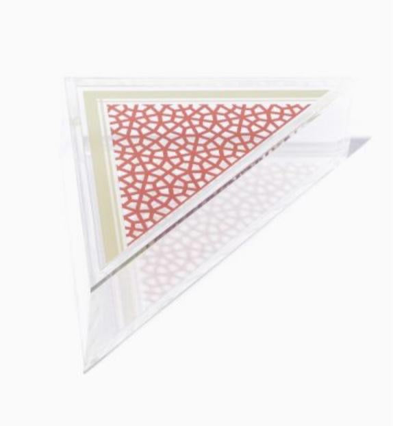 Ramadan pattern Triangle Box in red and gold