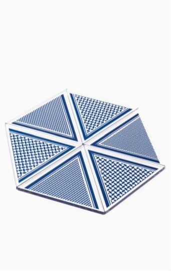 Navy blue 7atta coasters 1 set (6pc)