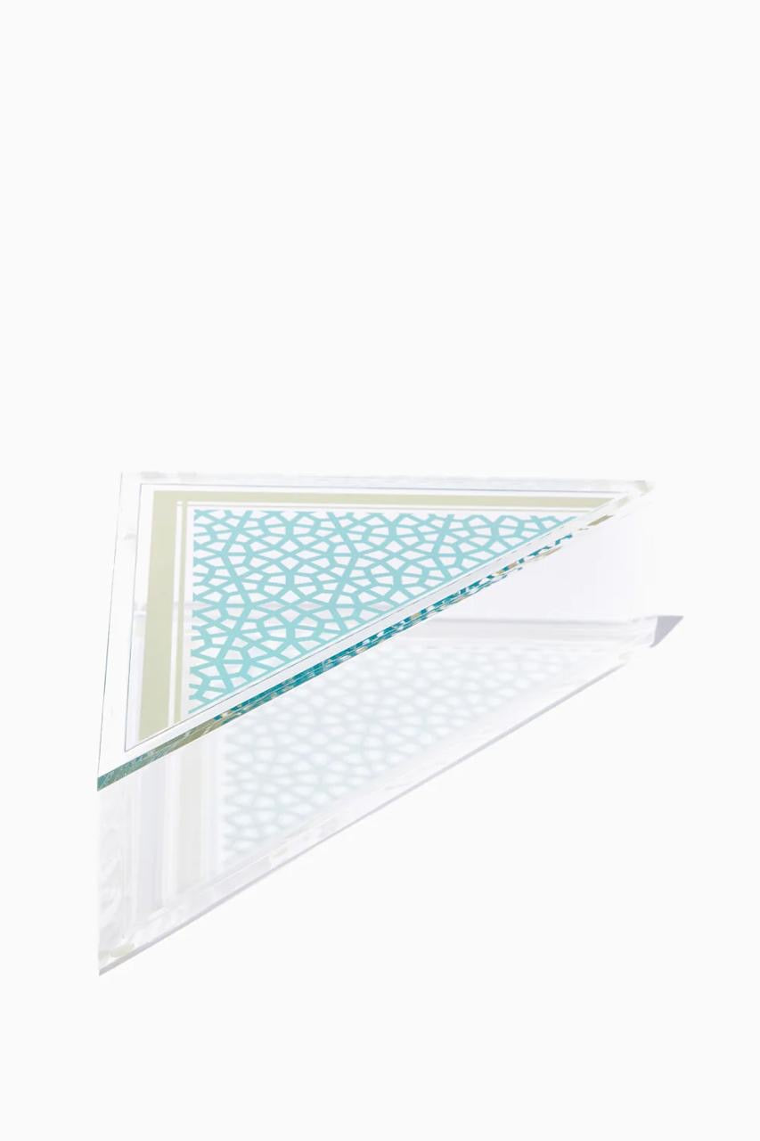 Ramadan pattern Triangle Box in blue and gold