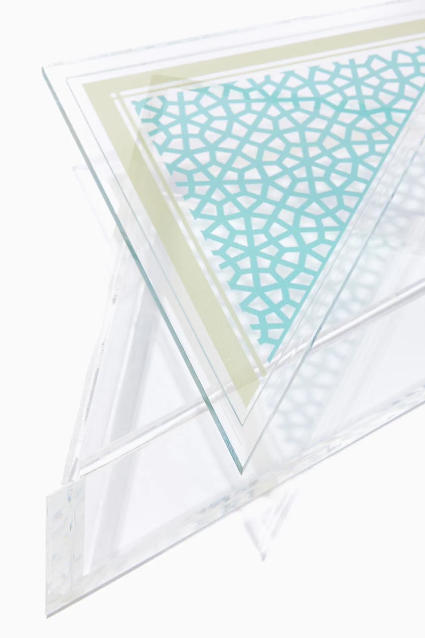 Ramadan pattern Triangle Box in blue and gold