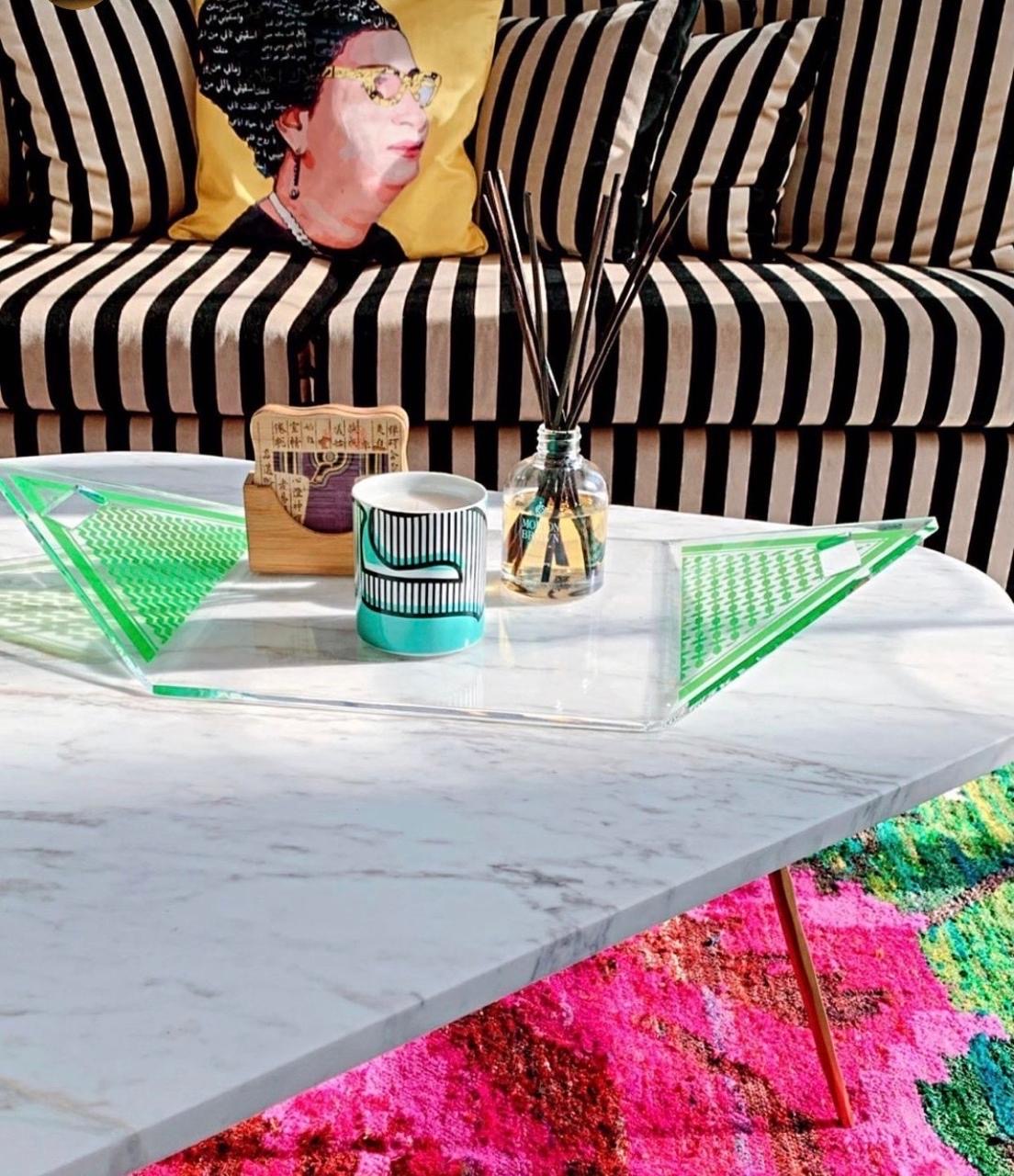 Green 7atta Kuffiyeh print Triangle tray