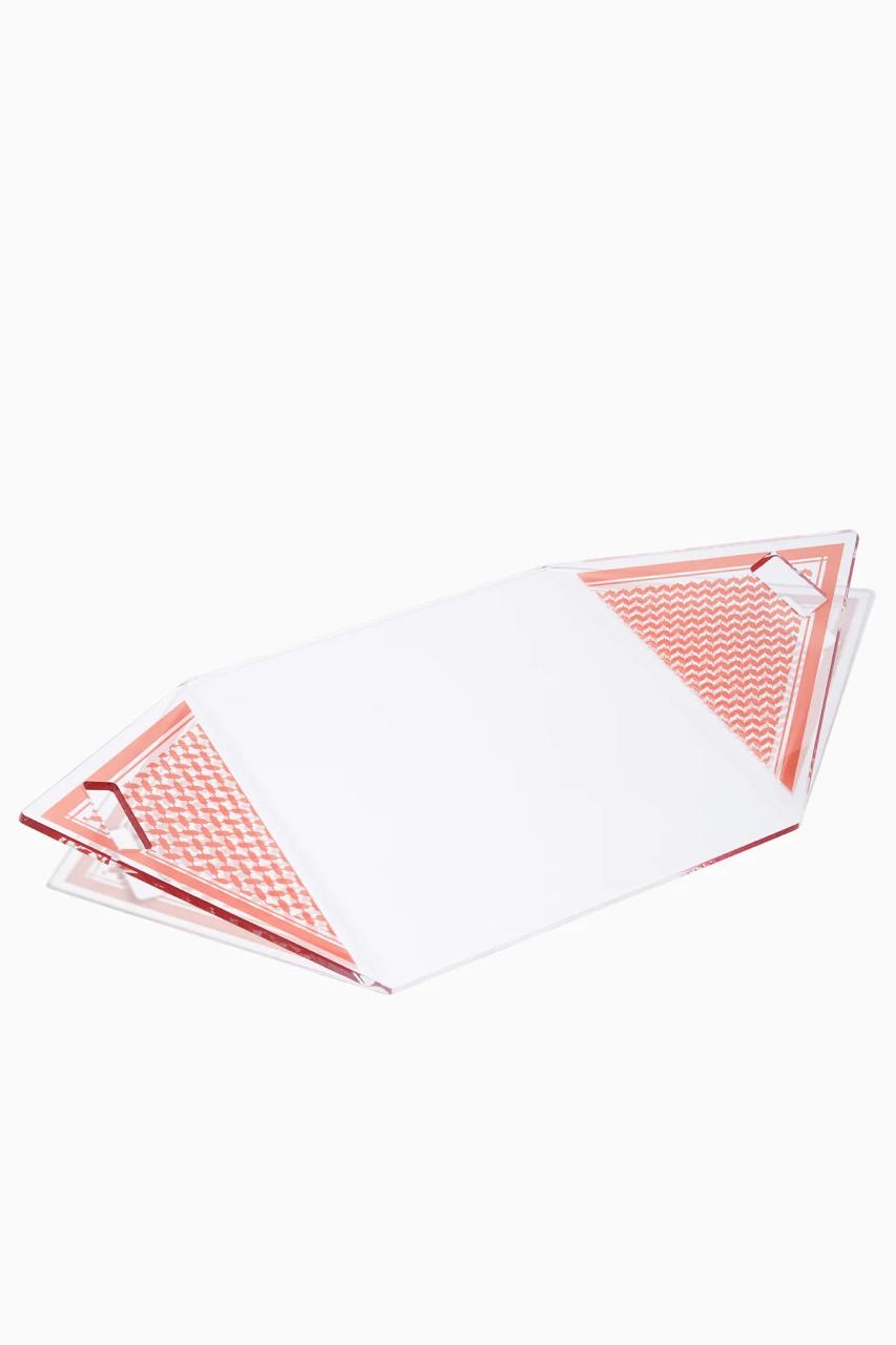 7atta print acrylic triangle tray in Red