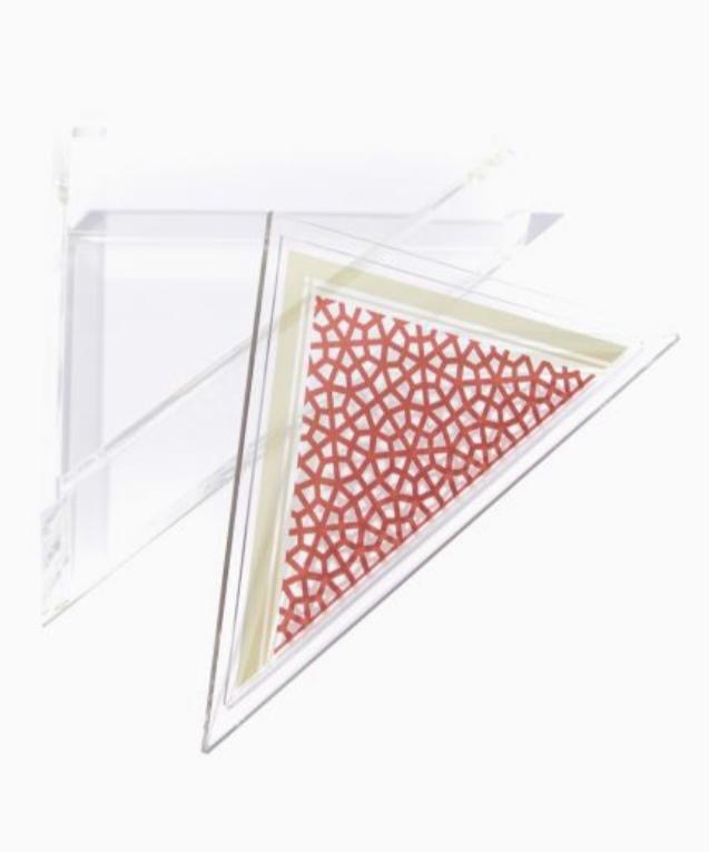 Ramadan pattern Triangle Box in red and gold